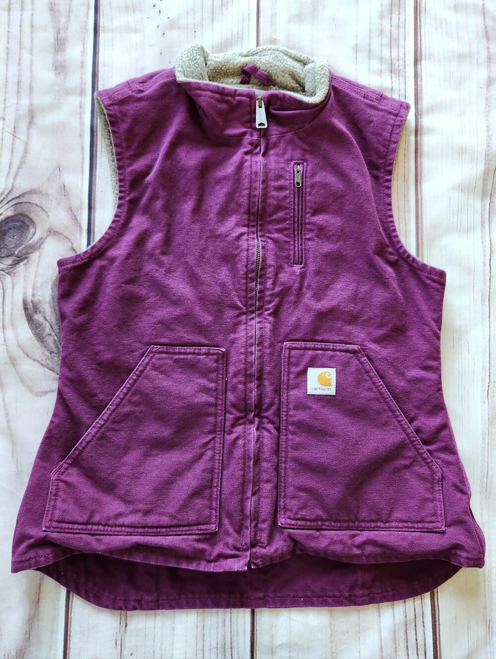 Carhartt Sandstone Duck Canvas Vest Sherpa Lined WV001 BGP Blackberry Women's XS
